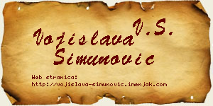 Vojislava Simunović vizit kartica